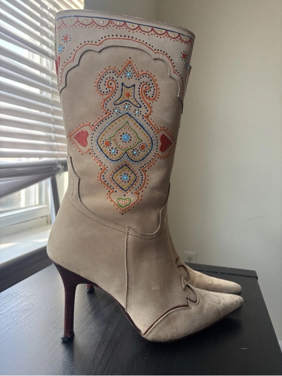 Lucchese Shoes - Lucchese Leather Special Edition Cowboy Boots Handmade Handpainted in Brazil